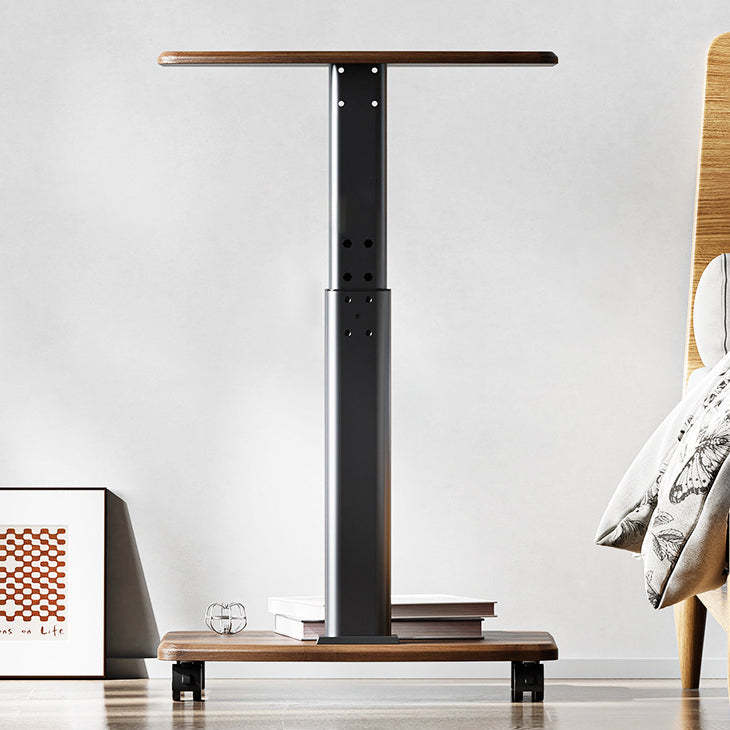 Scandinavian Wood Carbon Steel Movable End Table 2-Tier