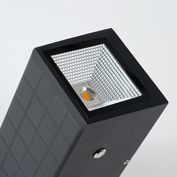 Modern Black Die-Cast Aluminum Solar Wall Light