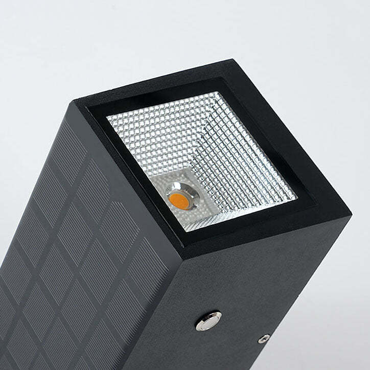 Modern Black Die-Cast Aluminum Solar Wall Light