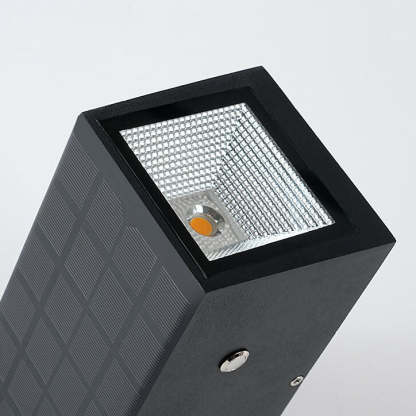 Modern Black Die-Cast Aluminum Solar Wall Light