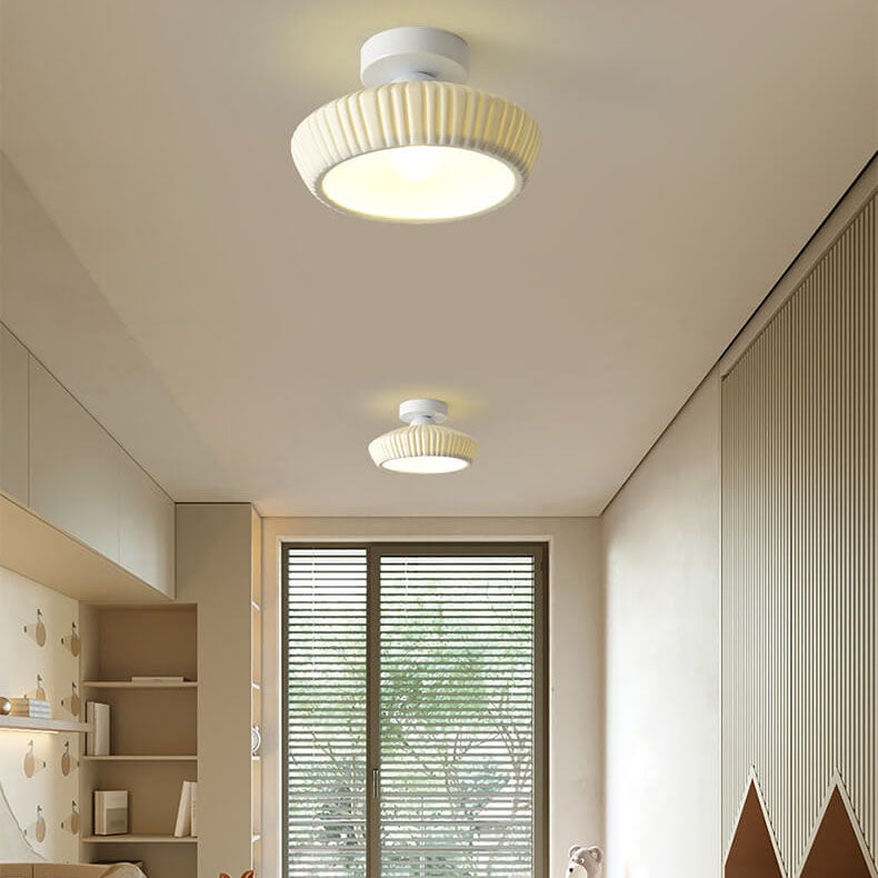 Modern Ceramic Disc Semi-Flush Ceiling Light