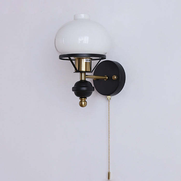French Geometric Circle Glass Iron Sconce