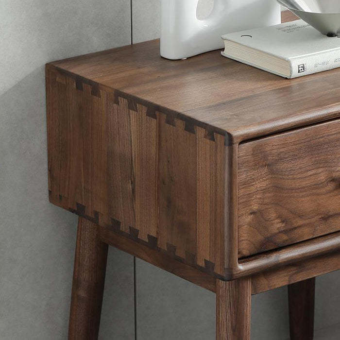 French Rectangular Wood 1-Drawer End Table