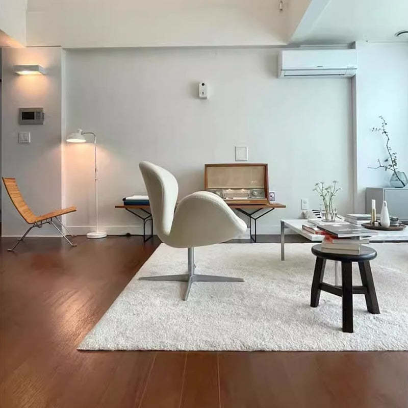 Minimalist Flannel Lambskin Movable Desk Chair