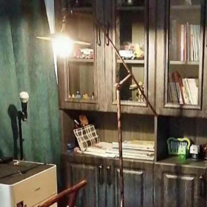 Industrial Bronze Boom Arm Floor Lamp