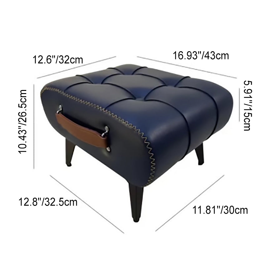 Modern Leather Upholstered Portable Footstool