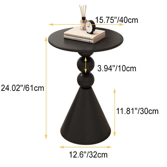 Nordic Orb Cone Iron Rock Slab Coffee Table