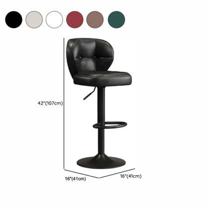 Vintage Swivel Leather Padded Back Bar Stool