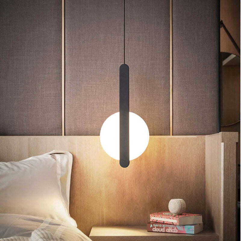 Minimalist Metal Round LED Pendant Light — C / Black / Warm Light (3000k)