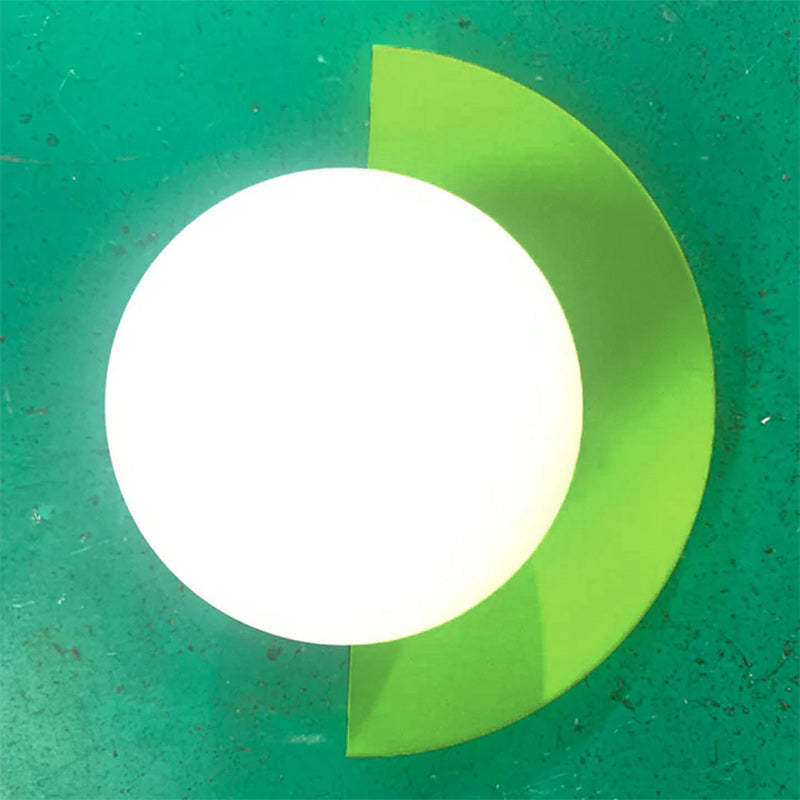 Minimalist Glass Spherical Colorful Semicircle Wall Sconce