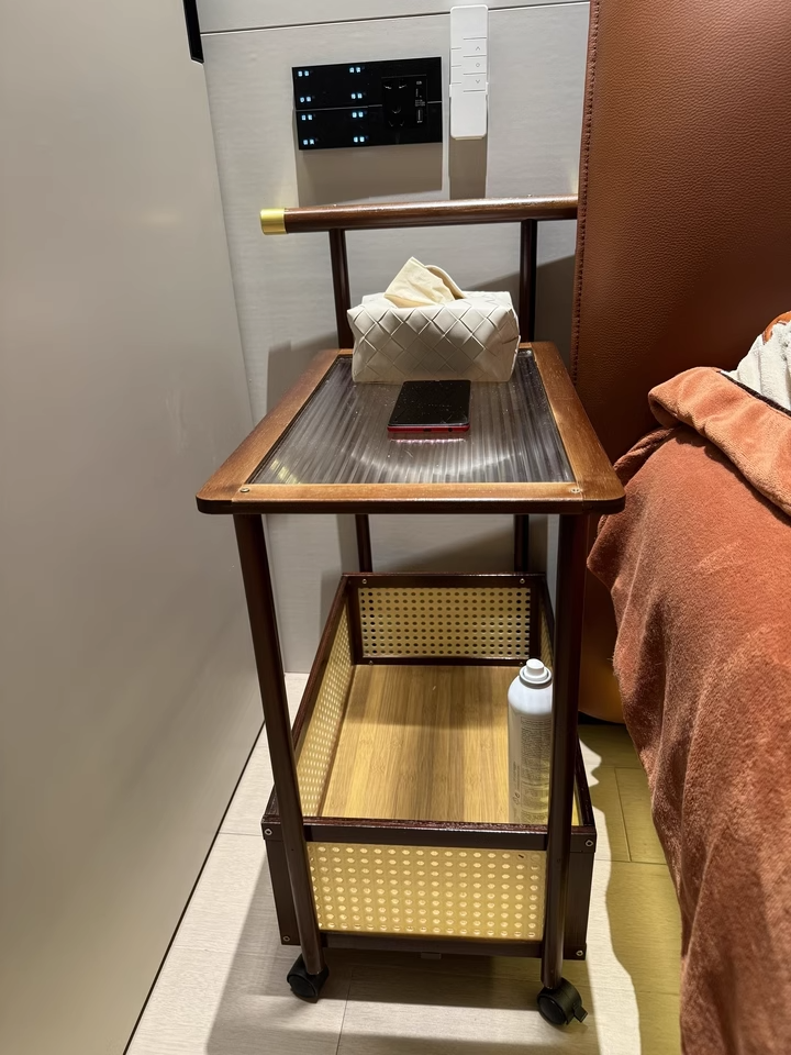Bamboo Acrylic Rattan Side Table 2/3-Tier