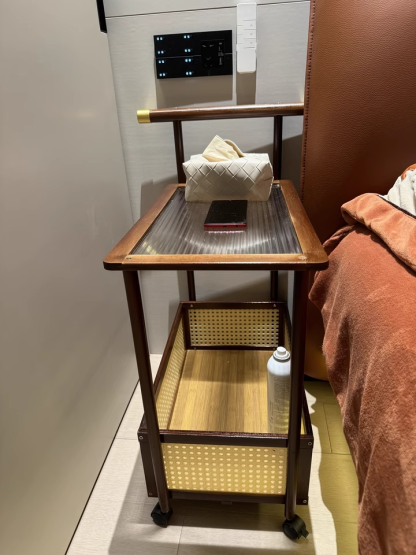 Bamboo Acrylic Rattan Side Table 2/3-Tier