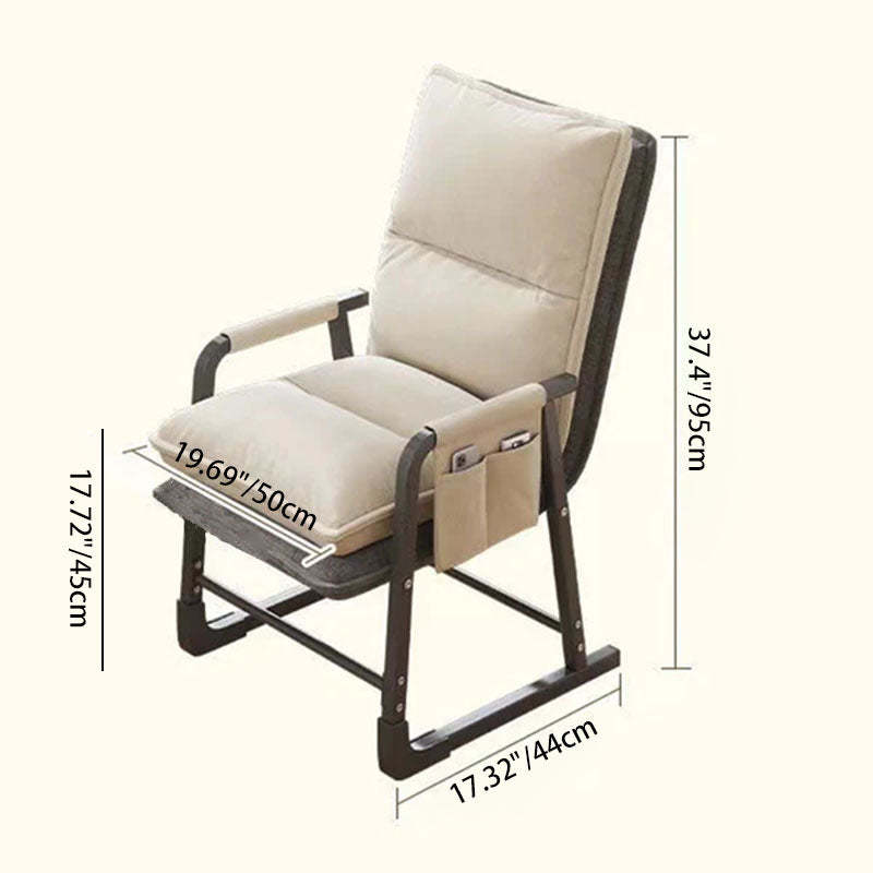 Minimalist Fabric Steel Cotton Desk Chair — Without Footrest / Pink