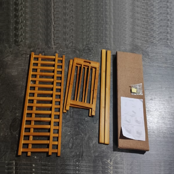Minimalist Fabric Bamboo Rattan 2-Shelf Shoe Rack