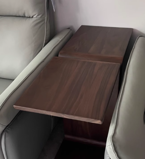 Nordic C-Shaped Walnut End Table
