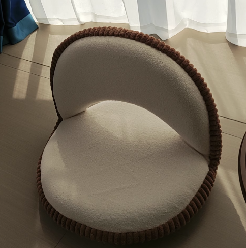 Japanese Rotatable Semicircular Teddy Velvet Tatami Chair