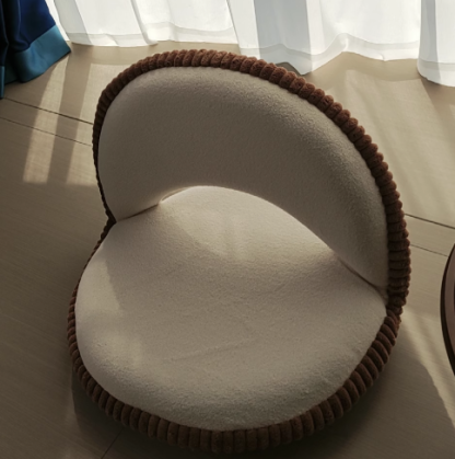 Japanese Rotatable Semicircular Teddy Velvet Tatami Chair