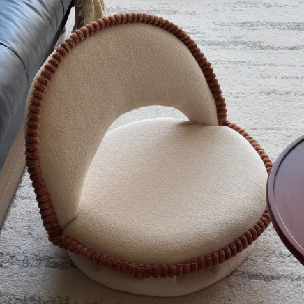 Japanese Rotatable Semicircular Teddy Velvet Tatami Chair