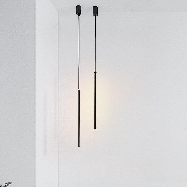 Minimalist Adjustable Long Line LED Pendant Light — Warm Light (3000K) / Black