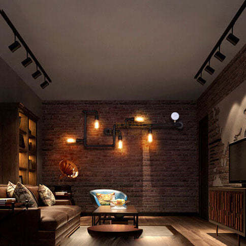 Industrial Maze Pipe 5-Light Wall Sconce