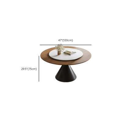 Mid-Century Rotating Lazy Susan Round Dining Table — Table Only