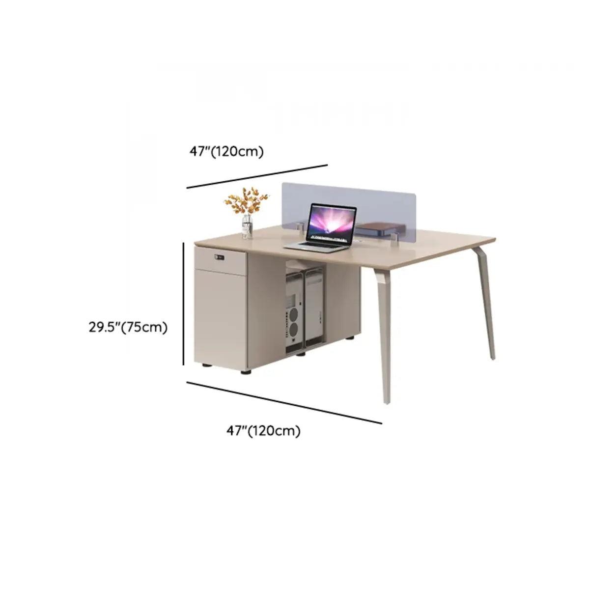 Rectangle Storage Shelf Cabinet Computer Desk
