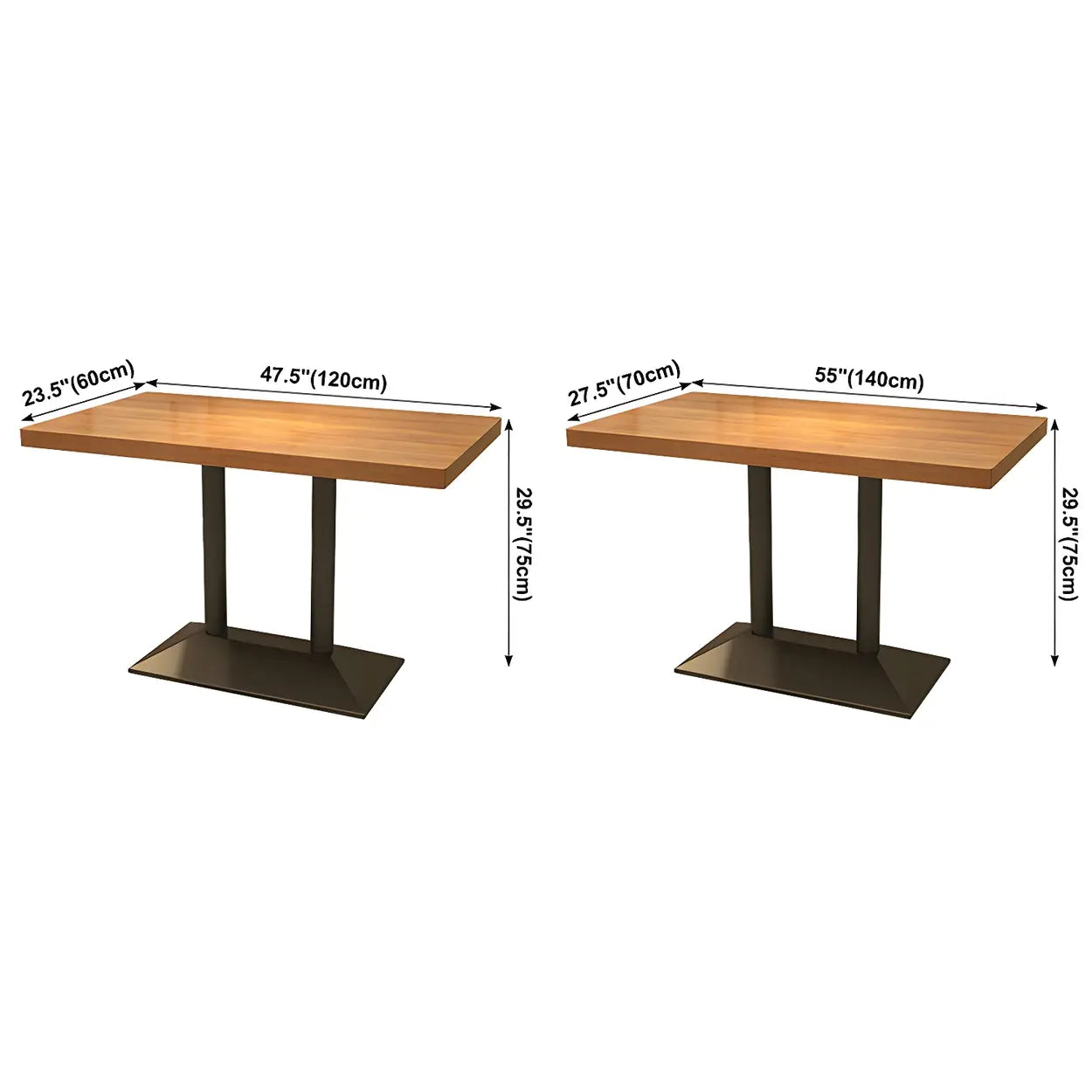 Industrial Brown Wood Dining Table