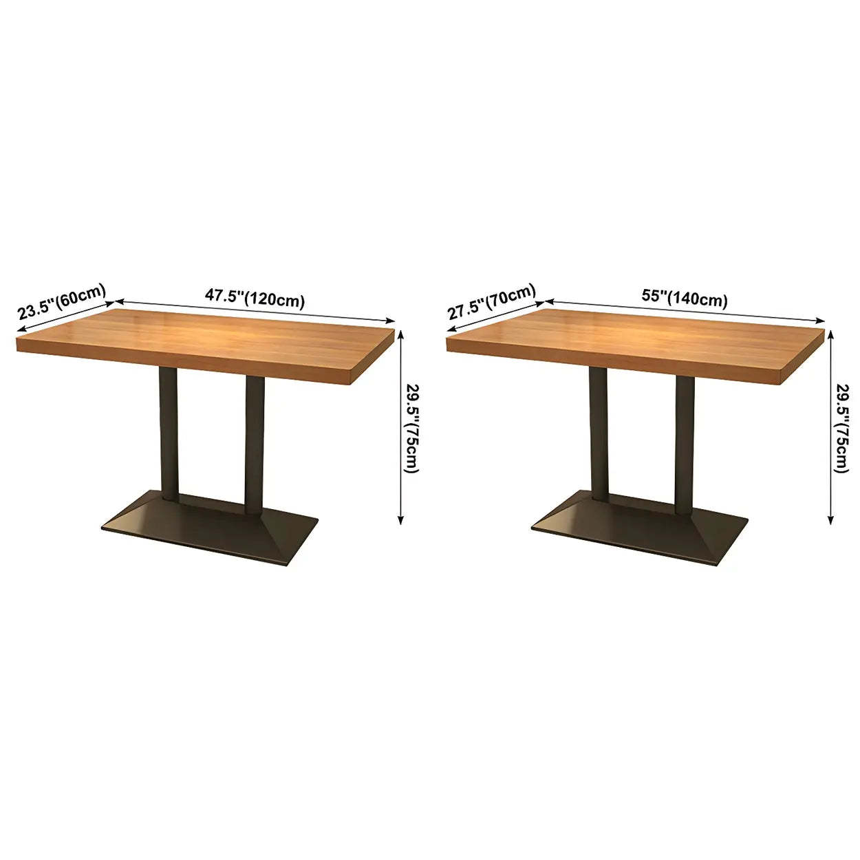 Industrial Brown Wood Dining Table