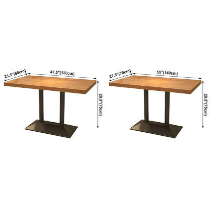 Industrial Brown Wood Dining Table
