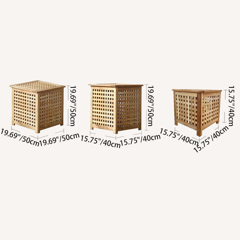 Japanese Square Wood Metal Coffee Table