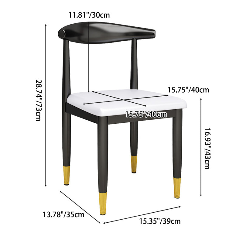 Luxury PU Leather Dining Chair — Ginger Yellow PU Leather Seat