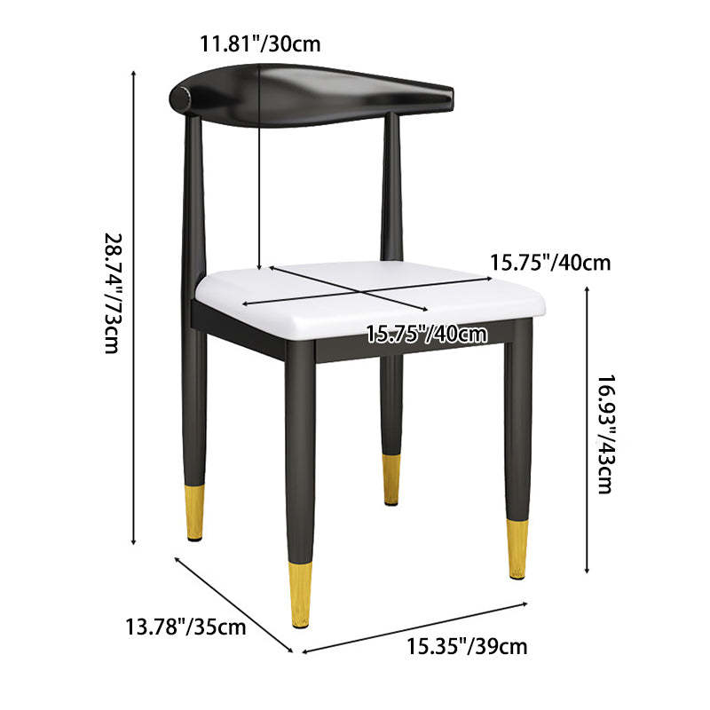 Luxury PU Leather Dining Chair — Ginger Yellow PU Leather Seat
