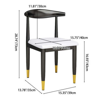 Luxury PU Leather Dining Chair — Ginger Yellow PU Leather Seat