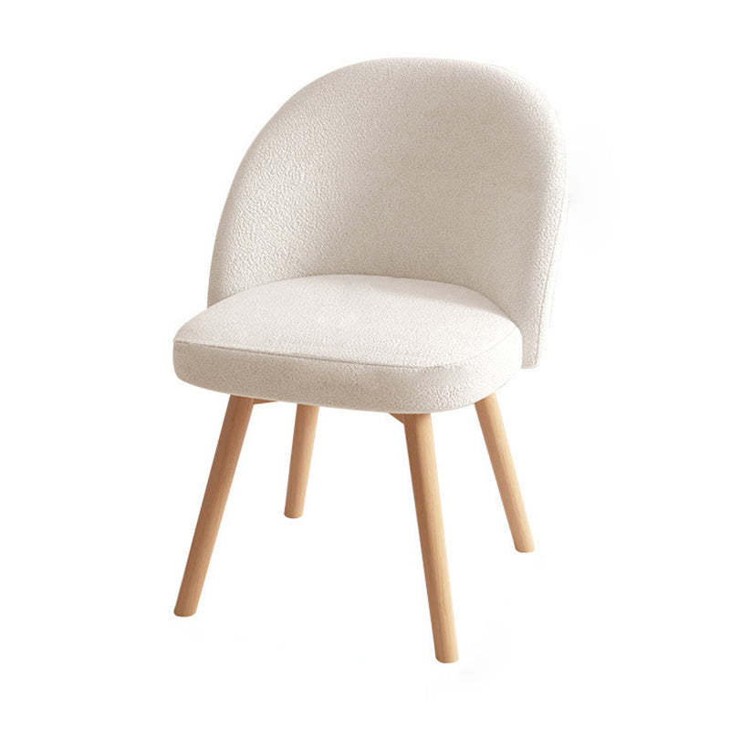 Nordic Curved Fabric Wood Vanity Stool