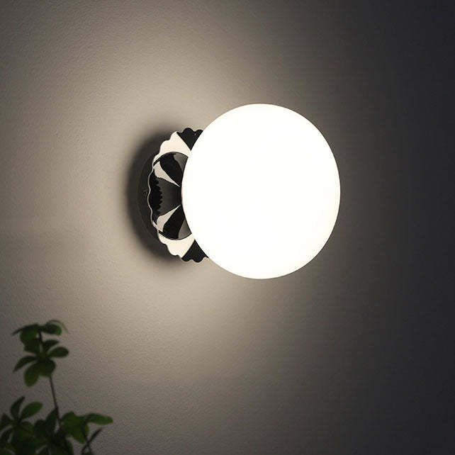 Modern Vintage Iron Glass Round Wall Sconce