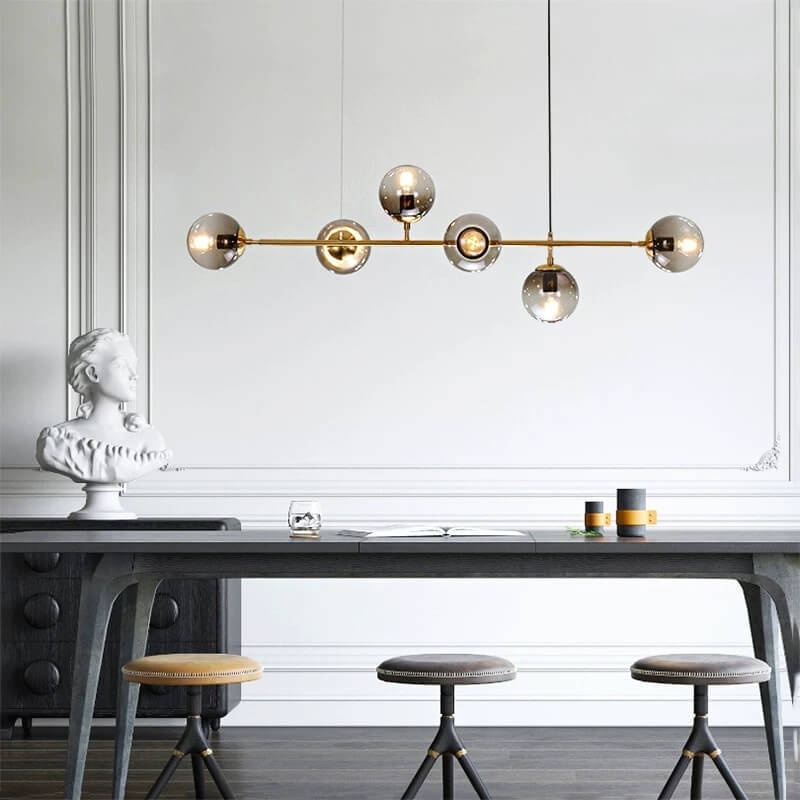 Nordic Colorful Orb Glass Island Chandelier