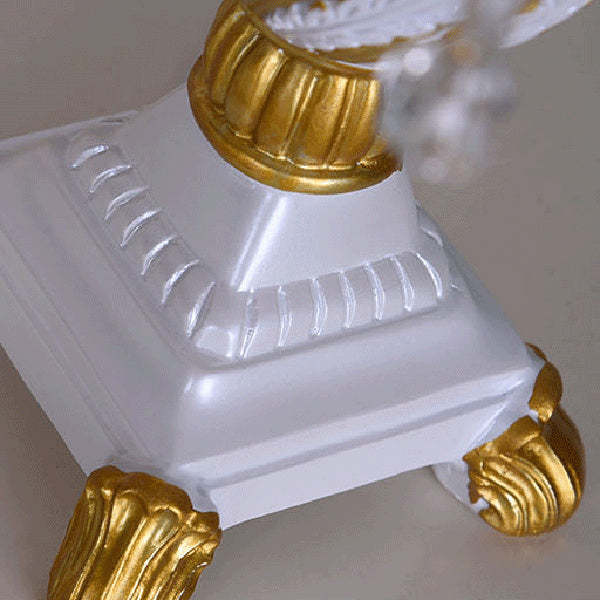 European Luxury  Fabric Lace Resin 1-Light Table Lamp