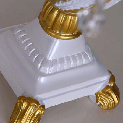 European Luxury  Fabric Lace Resin 1-Light Table Lamp