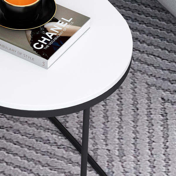 Nordic Oval Glass Rock Slab Steel Coffee Table