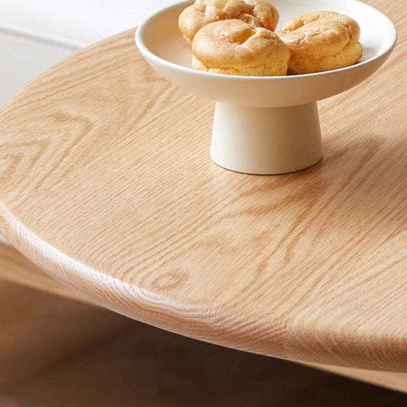 Traditional Rustic Oak Round Side Table