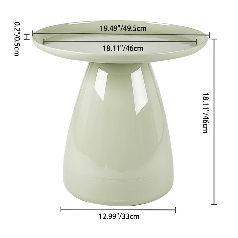 Minimalist Round Plastic Coffee Table — A / Yellow