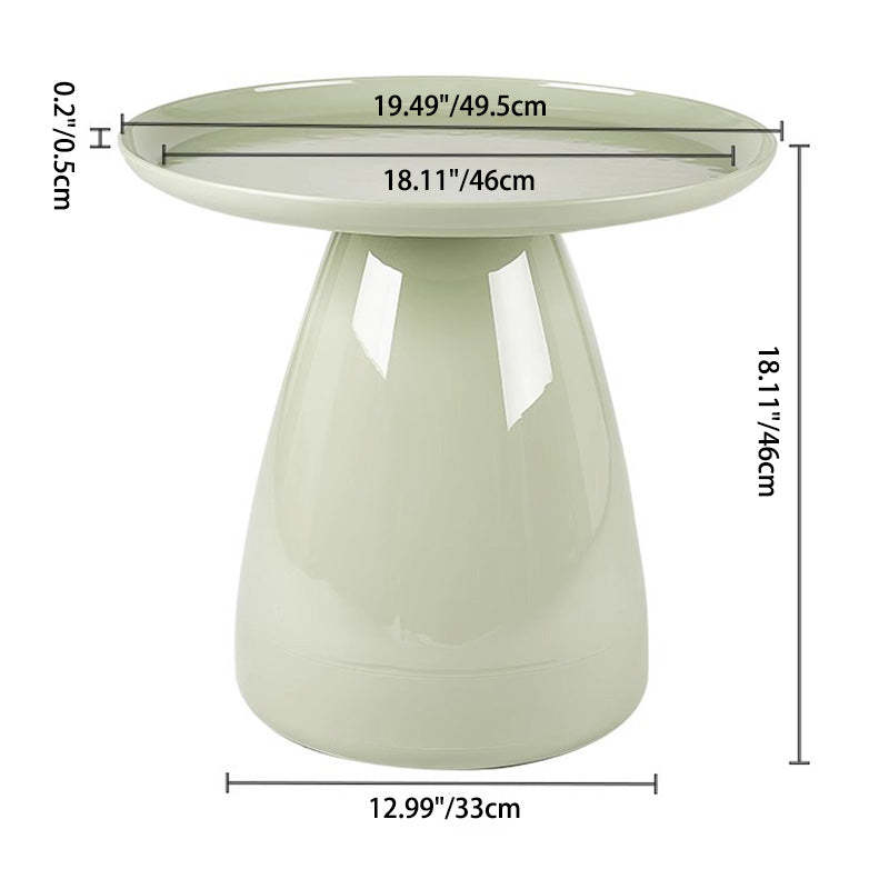 Minimalist Round Plastic Coffee Table — A / Yellow