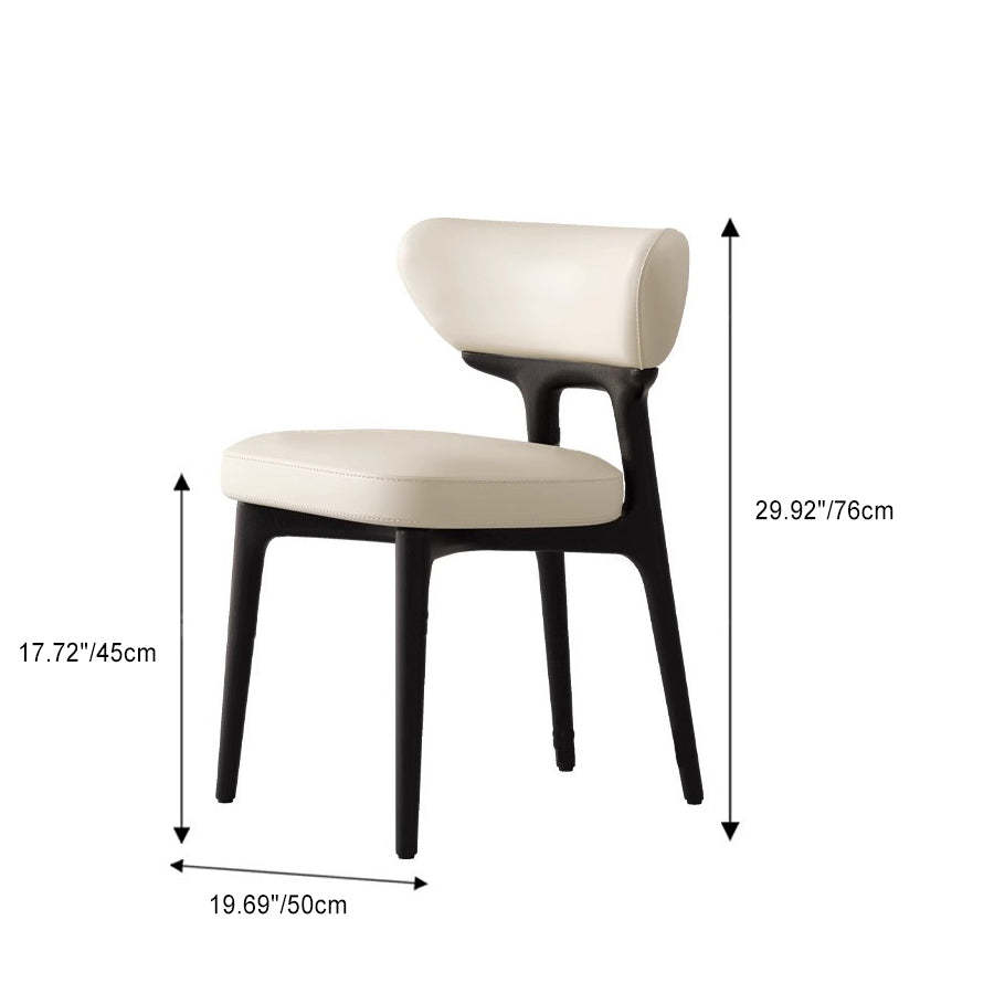 Minimalist Lambswool Leather Wood Chair