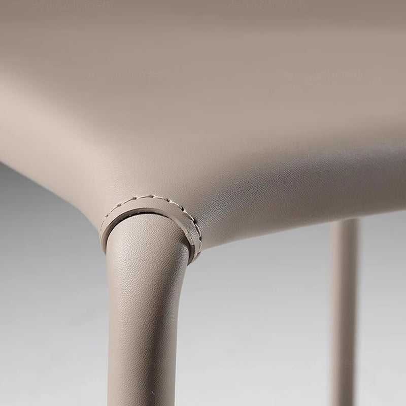 Contemporary Leather Steel Dining Chair