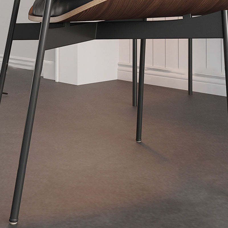 Modern Loop-Back Microfiber Leather Dining Chair