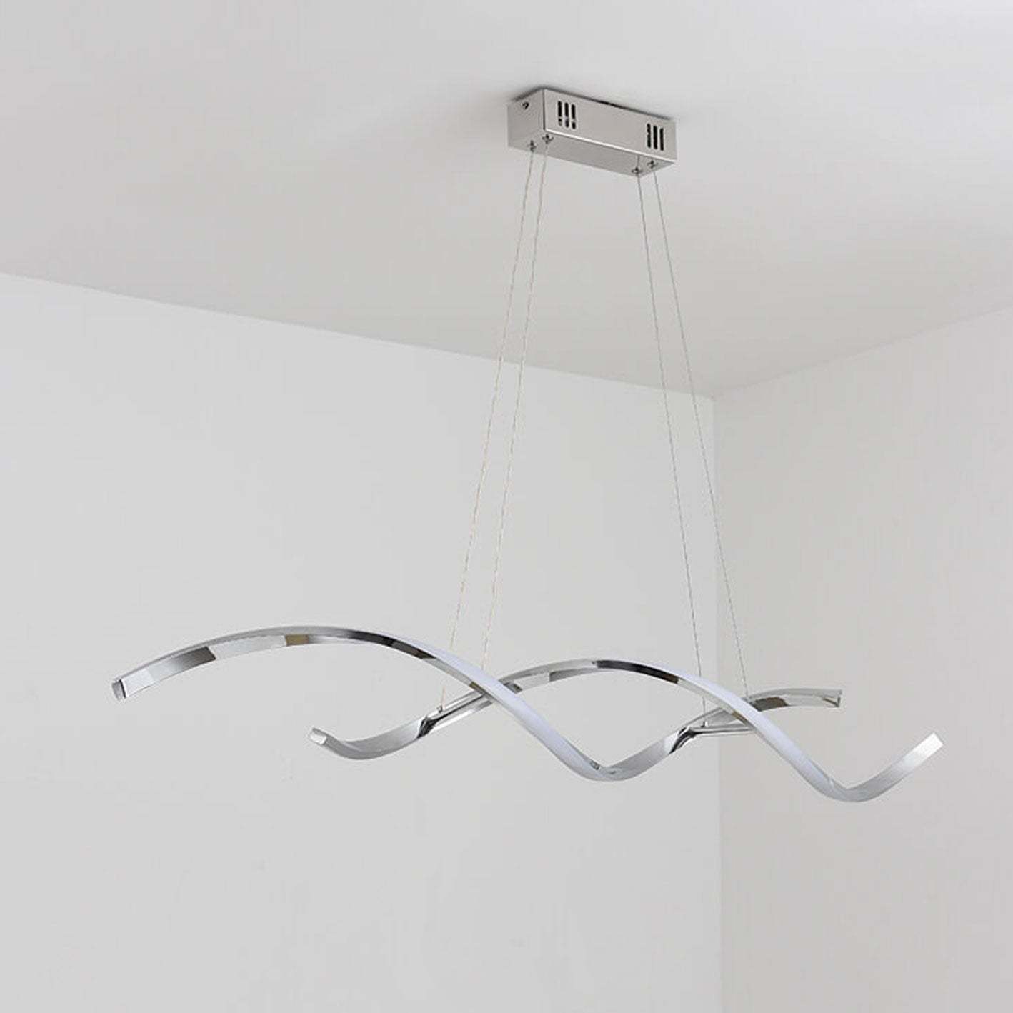 Minimalist Curved Strip Island LED Chandelier