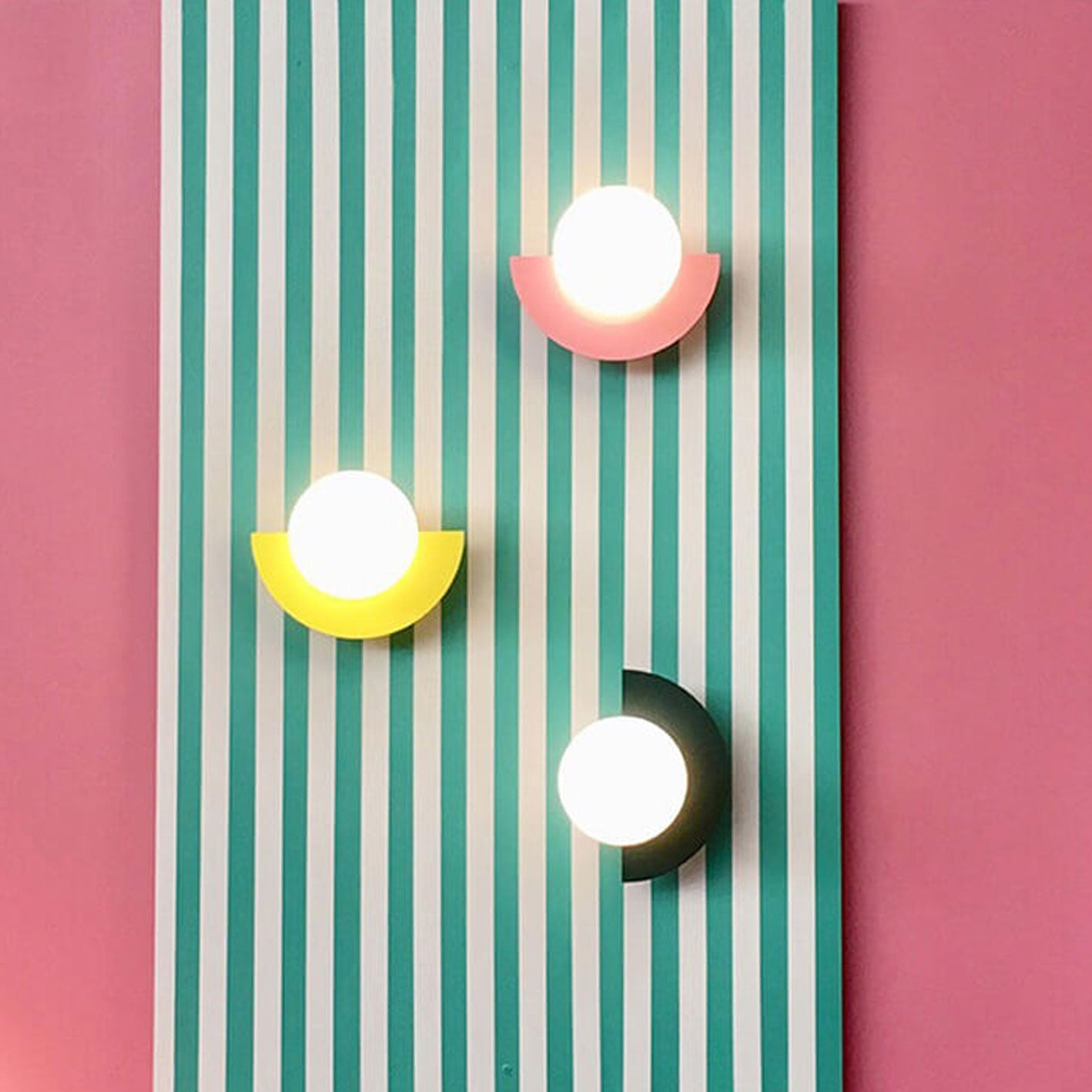 Minimalist Glass Spherical Colorful Semicircle Wall Sconce