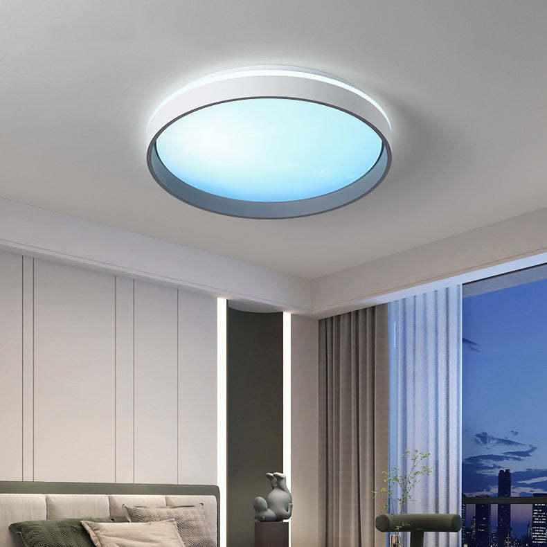 Minimalist Blue Sky Round LED Flush Mount Light