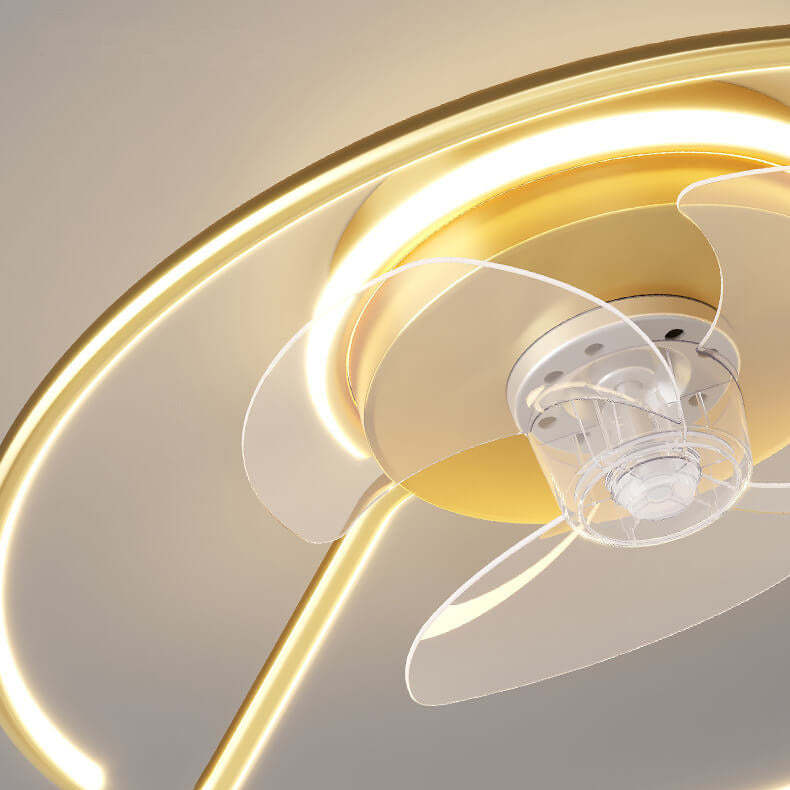 Minimalist Ring Flush Mount Ceiling Fan Light