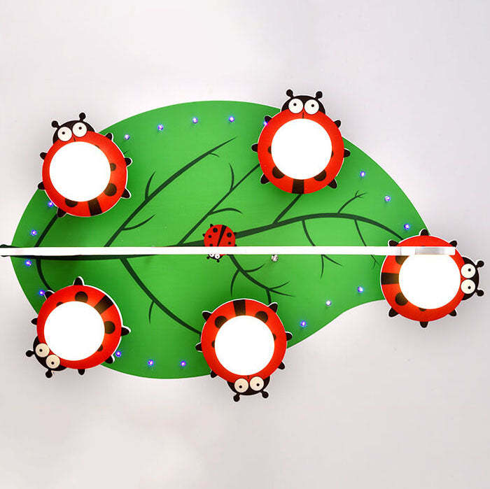 Kids Monkey Leaf Acrylic 5-Light Flush Ceiling Light